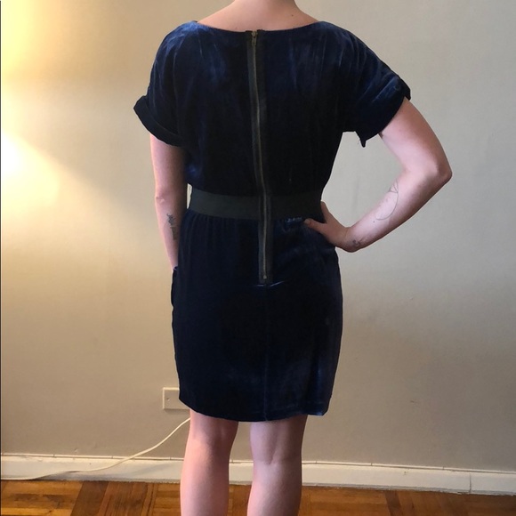 Velvet Dark Navy Dress - Picture 5 of 8